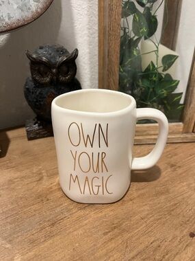 Rae Dunn Cream Ceramic Mug with Gold Lettering - "Own Your Magic"